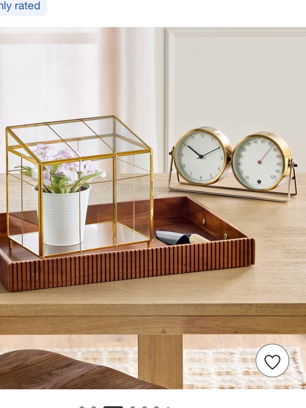 NWT Hearth & Hand Analog Table Clock and Thermometer Brass - Hearth & Hand with